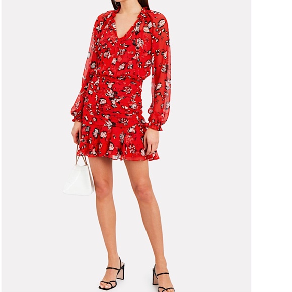 VERONICA BEARD Alena Ruched Floral Dress - Picture 6 of 10